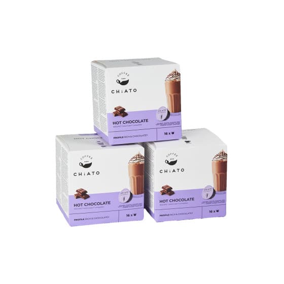 Kakaokapslar kompatibla med NESCAFÉ® Dolce Gusto® CHiATO Hot Chocolate, 3 x 16 st. – från Chiato – 162 kr – hos Coffee Friend