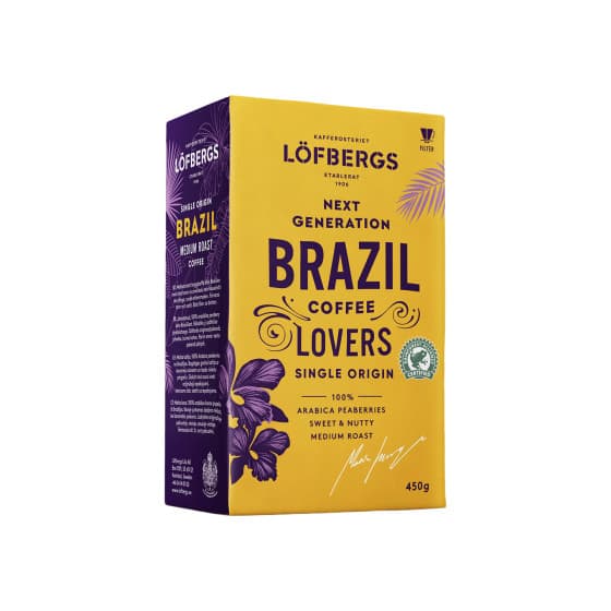 Malet kaffe Löfbergs Brazil Single Origin Rainforest Alliance, 450 g – från Löfbergs – 110 kr – hos Coffee Friend