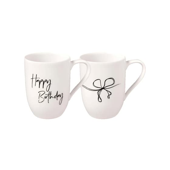 Set med koppar Villeroy &amp; Boch Statement Happy Birthday, 2 x 290 ml – från Villeroy Boch – 279 kr – hos Coffee Friend