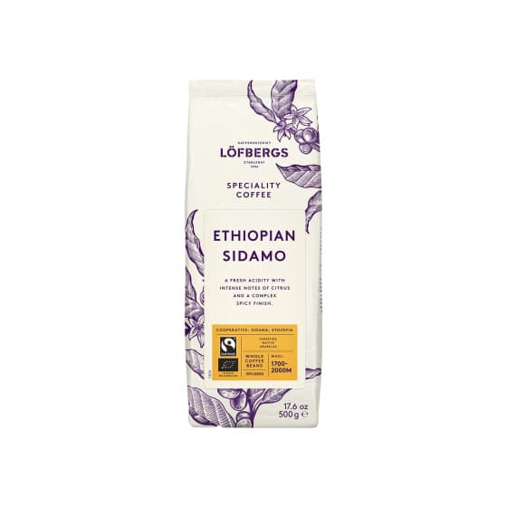 Ekologiska kaffebönor Löfbergs Ethiopian Sidamo Fairtrade, 500 g – från Löfbergs – 192 kr – hos Coffee Friend