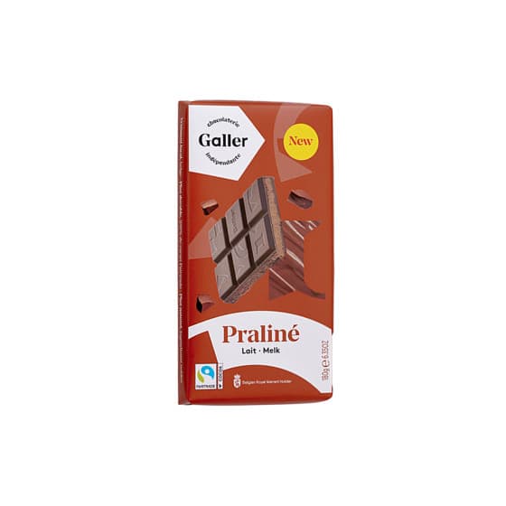 Mjölkchokladtablett med pralinfyllning Galler Lait Praline, 180 g – från Galler – 55 kr – hos Coffee Friend