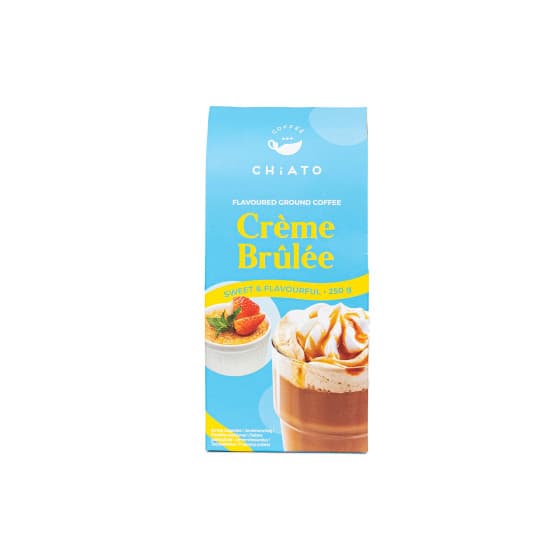 Malet kaffe med Crème brûlée smak CHiATO Crème Brûlée, 250 g – från Chiato – 75 kr – hos Coffee Friend