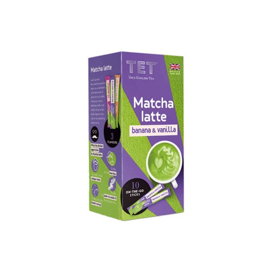 Instant tedryck True English Tea Matcha Latte Banana &amp; Vanilla, 10 st. – från True English Tea – 48 kr – hos Coffee Friend