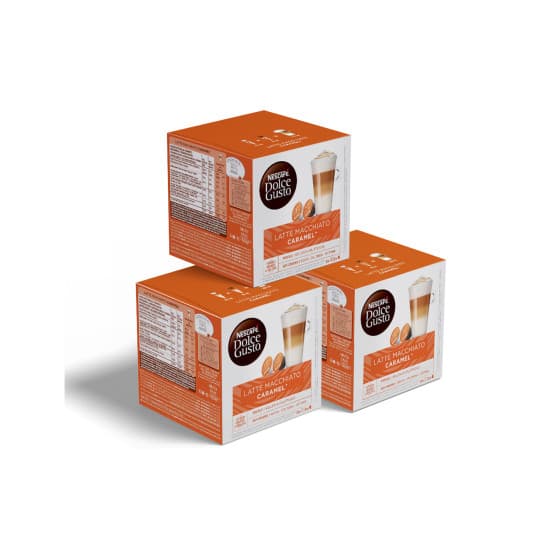Set med kaffekapslar NESCAFÉ® Dolce Gusto® Caramel Latte Macchiato, 3 x 8 + 8 st. – från NESCAFÉ® Dolce Gusto® – 199 kr – hos Coffee Friend