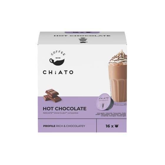 Kakaokapslar kompatibla med NESCAFÉ® Dolce Gusto® CHiATO Hot Chocolate, 16 st. – från Chiato – 76 kr – hos Coffee Friend