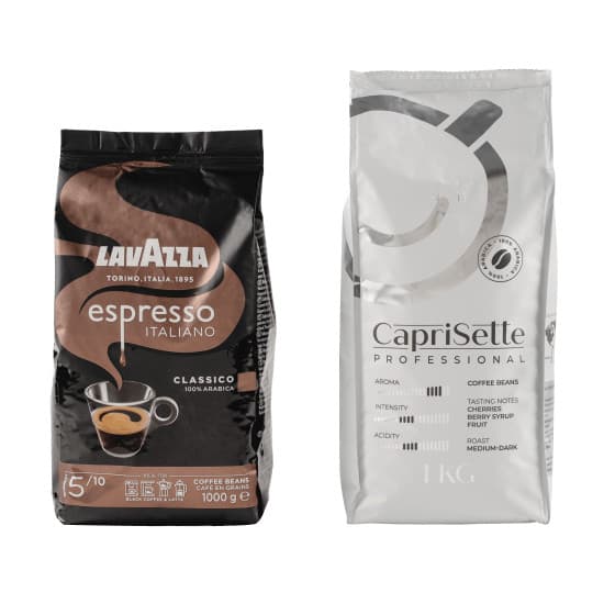 Kaffeebohnen Set Lavazza Espresso Italiano Classico + Caprisette Professional, 2 kg – 556 kr – hos Coffee Friend