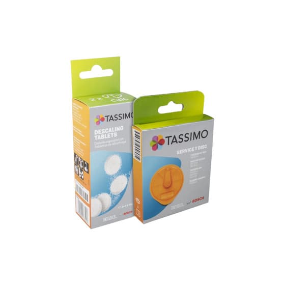Avkalkningsset för Tassimo kaffemaskiner (orange) (T-disk 576837 + TCZ6004) – från Bosch – 232 kr – hos Coffee Friend