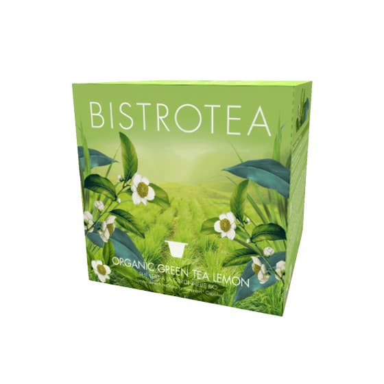 Ekologiska tekapslar för Nespresso®-maskiner Bistro Tea Green Tea Lemon, 50 st. – från Bistrotea – 205 kr – hos Coffee Friend