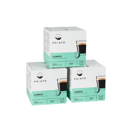 Kaffekapslar kompatibla med NESCAFÉ® Dolce Gusto® CHiATO Lungo, 3 x 16 st. – från Chiato – 146 kr – hos Coffee Friend