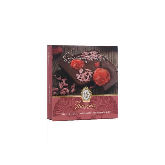 Handgjord mjölkchoklad med jordgubbar Laurence, 100 g – från Laurence – 55 kr – hos Coffee Friend