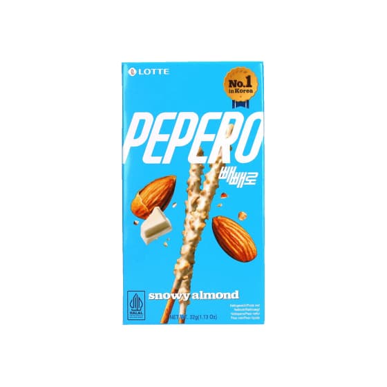 Kakpinnar Pepero Snowy Almond, 32 g – från Pepero – 17 kr – hos Coffee Friend
