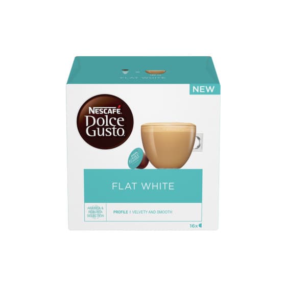 Kaffekapslar kompatibla med Dolce Gusto® NESCAFÉ Dolce Gusto Flat White, 16 st. – från NESCAFÉ® Dolce Gusto® – 60 kr – hos Coffee Friend