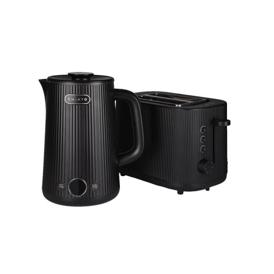 CHiATO frukostset – heatPLAY vattenkokare &amp; toastPLAY brödrost – Svart från Chiato – köp hos Coffee Friend