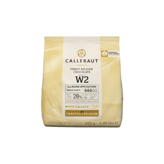 Callebaut W2 callets av vit choklad, 400 g från Barry Callebaut – köp hos Coffee Friend