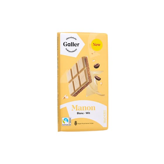 Vit chokladtablett med kaffesmakfyllning och rostade nötter Galler Blanc Manon, 180 g – från Galler – 55 kr – hos Coffee Friend