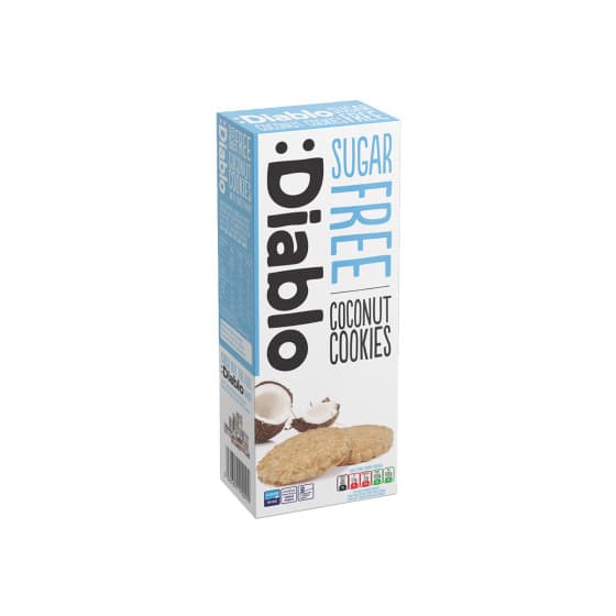 Sockerfria kokoskakor Diablo (med maltitol), 150 g från Diablo – köp hos Coffee Friend