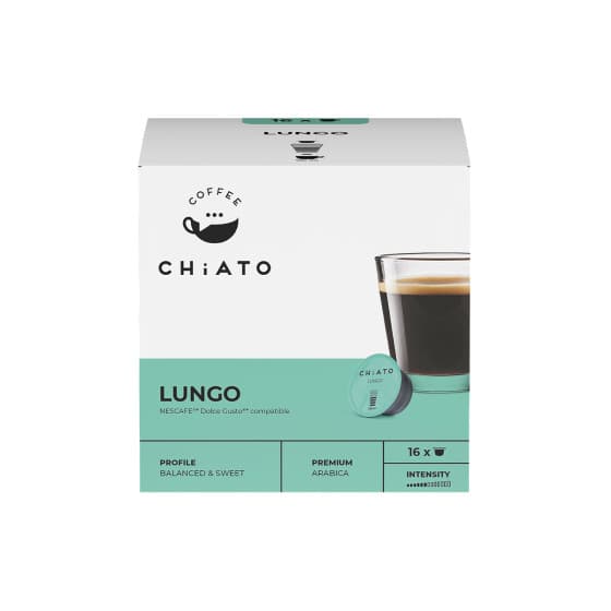 Kaffekapslar kompatibla med NESCAFÉ® Dolce Gusto® CHiATO Lungo, 16 st. – från Chiato – 76 kr – hos Coffee Friend