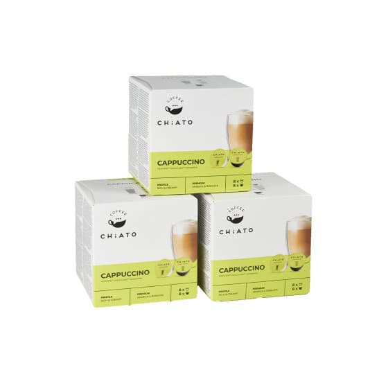 Kaffekapslar kompatibla med NESCAFÉ® Dolce Gusto® CHiATO Cappuccino, 3 x 8+8 st. – från Chiato – 150 kr – hos Coffee Friend