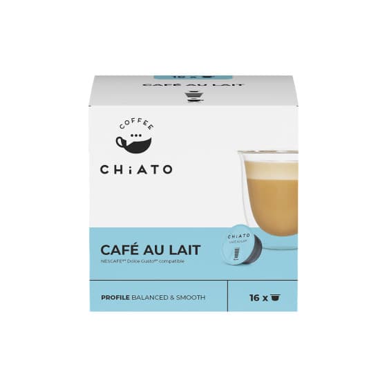Kaffekapslar kompatibla med NESCAFÉ® Dolce Gusto® CHiATO Café au Lait, 16 st. – från Chiato – 76 kr – hos Coffee Friend