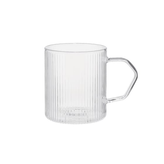Räfflad latteglas med handtag CHiATO, 320 ml – Transparent från Chiato – köp hos Coffee Friend