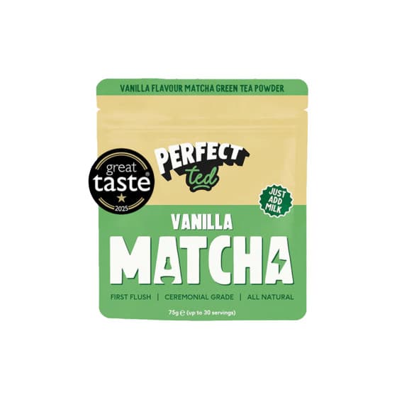 Matcha-te med vaniljsmak PerfectTed, 75 g – från PerfectTed – 129 kr – hos Coffee Friend