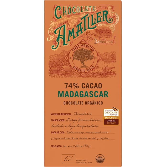 Amatller Madagascar Mörk Choklad 74% 70g