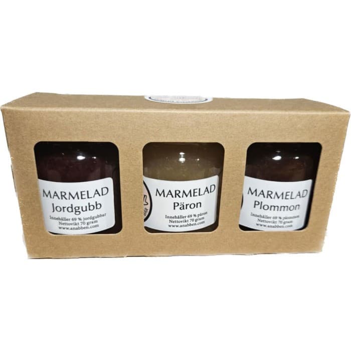 Ånäbben Marmelad Jordgubb, Päron, Plommon 3x70g – från Ånäbben – 89 kr – hos Delitea