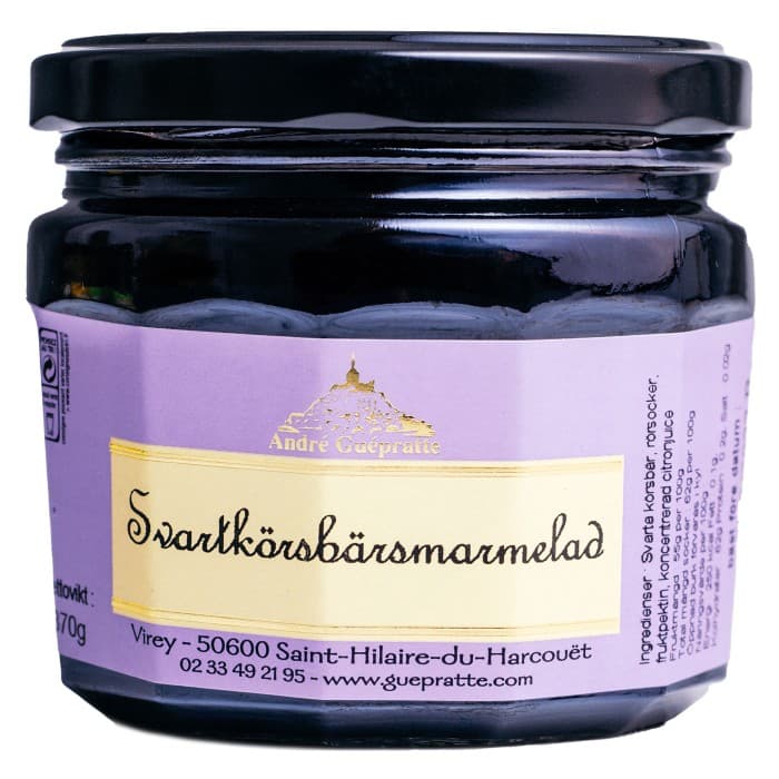 André Guepratte Svart Körsbärsmarmelad 370g
