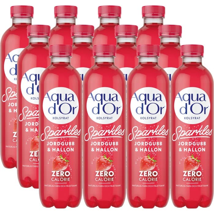 Aqua d’Or Sparkles Jordgubb & Hallon 12x50cl