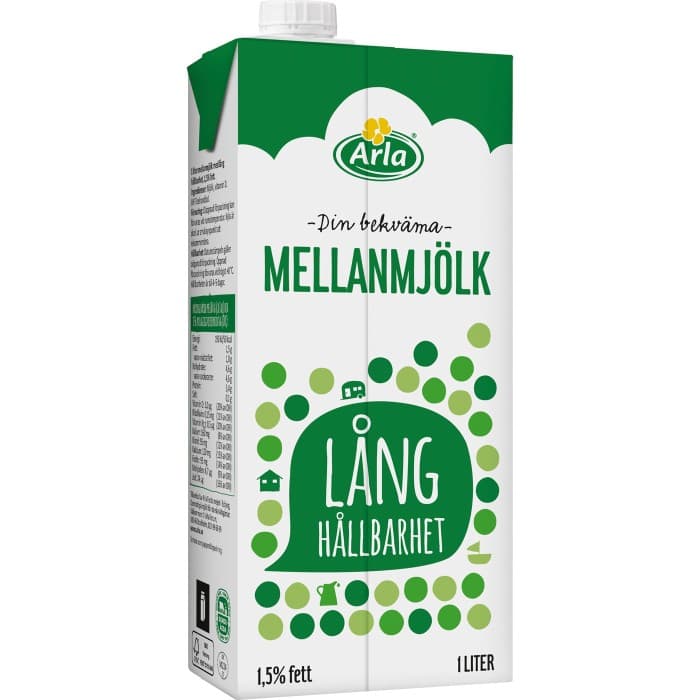 Arla Mellanmjölk med Lång Hållbarhet 1.5% 1L från Arla – köp hos Delitea