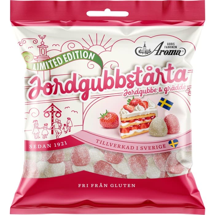 Aroma Jordgubbstårta Godis 125g