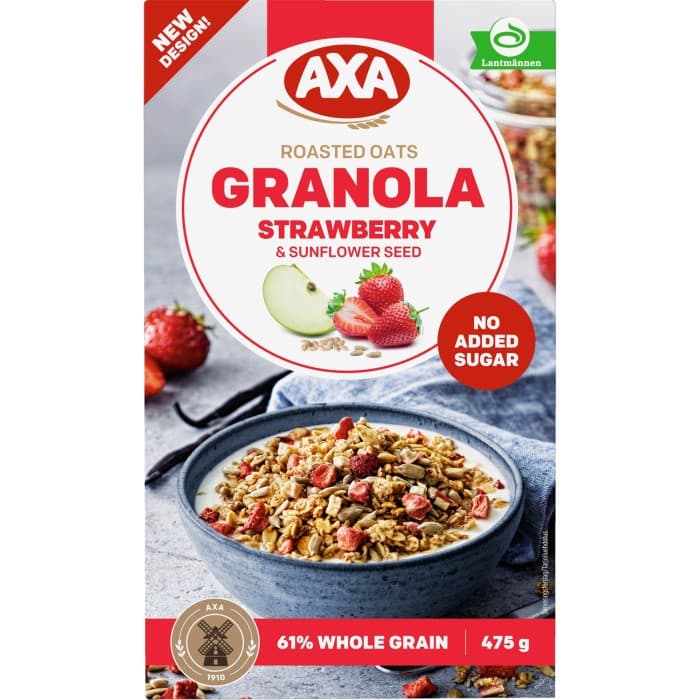 Axa Granola Jordgubb & Solrosfrön 475g
