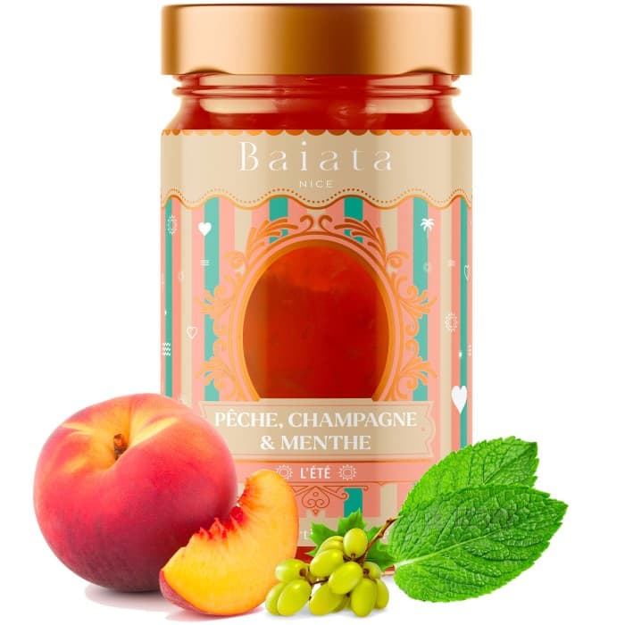 Baiata Persika, Champagne & Mynta Marmelad 230g