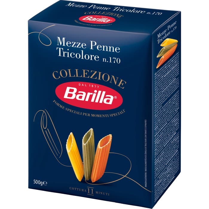 Barilla Pasta Mezze Penne Tricolore 500g