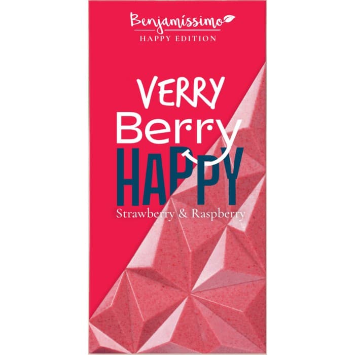 Benjamissimo Choklad Vit Jordgubb & Hallon 60g