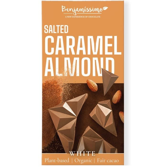 Benjamissimo Choklad Vit Salt Karamell & Mandel 60g