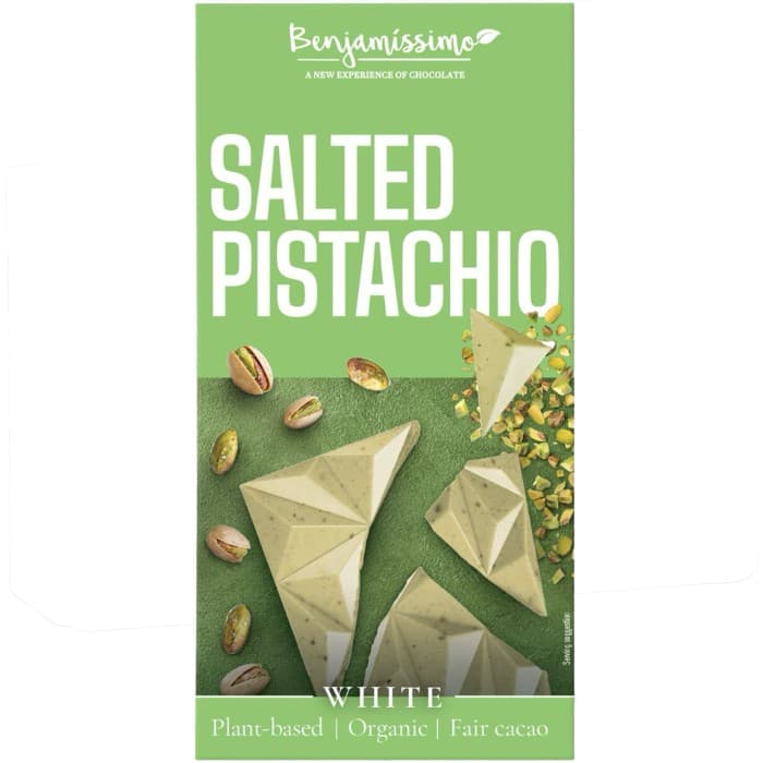 Benjamissimo Vit Choklad Salt & Pistage EKO 60g från Benjamissimo – köp hos Delitea