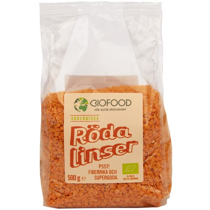 Biofood Linser Röda 500g