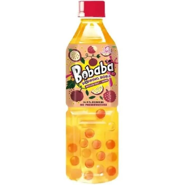 Bobaba Bubble Tea Drink Passion Fruit & Lychee 500ml