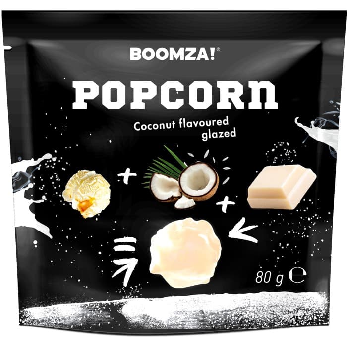 Boomza Coconut Chocolate Dipped Popcorn 80g – från Boomza – 30 kr – hos Delitea