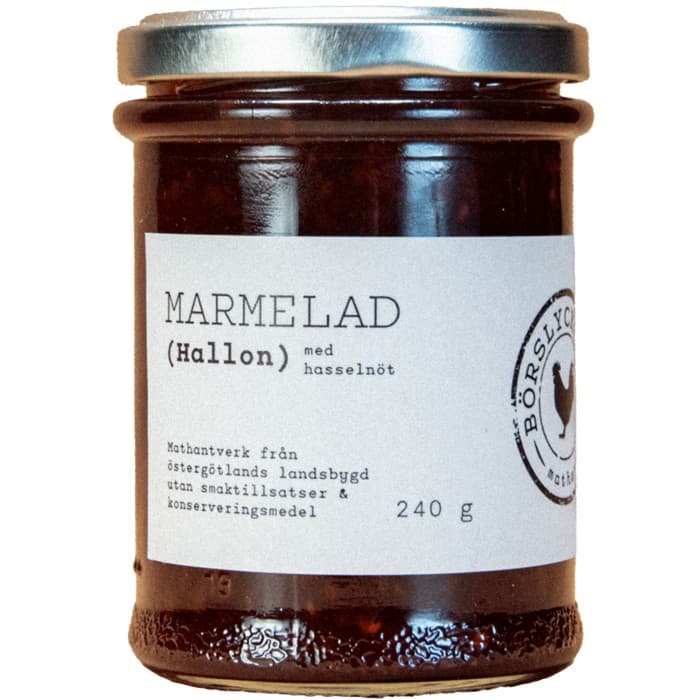 Börslycke Gård Hallon & Hasselnöt Marmelad 240g – från Börslycke Gård – 94 kr – hos Delitea