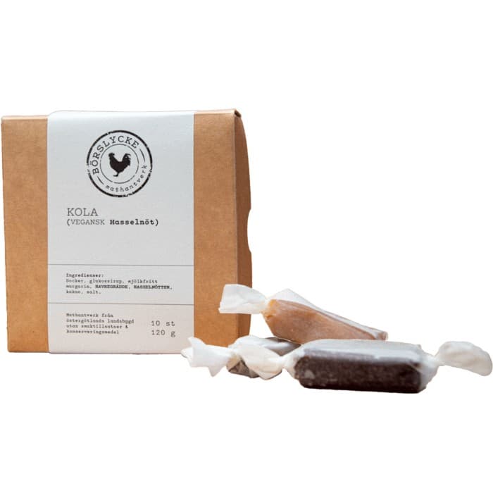 Börslycke Gård Vegansk Kola med Hasselnöt 10-pack – från Börslycke Gård – 88 kr – hos Delitea