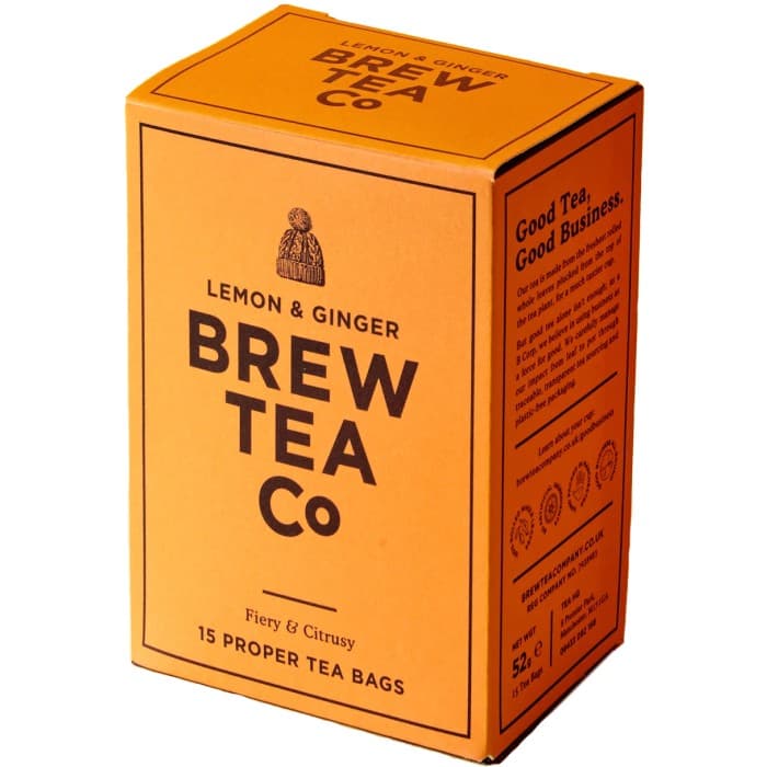 Brew Tea Co Ginger & Lemon Tea 15 påsar – från Brew Tea Co – 80 kr – hos Delitea