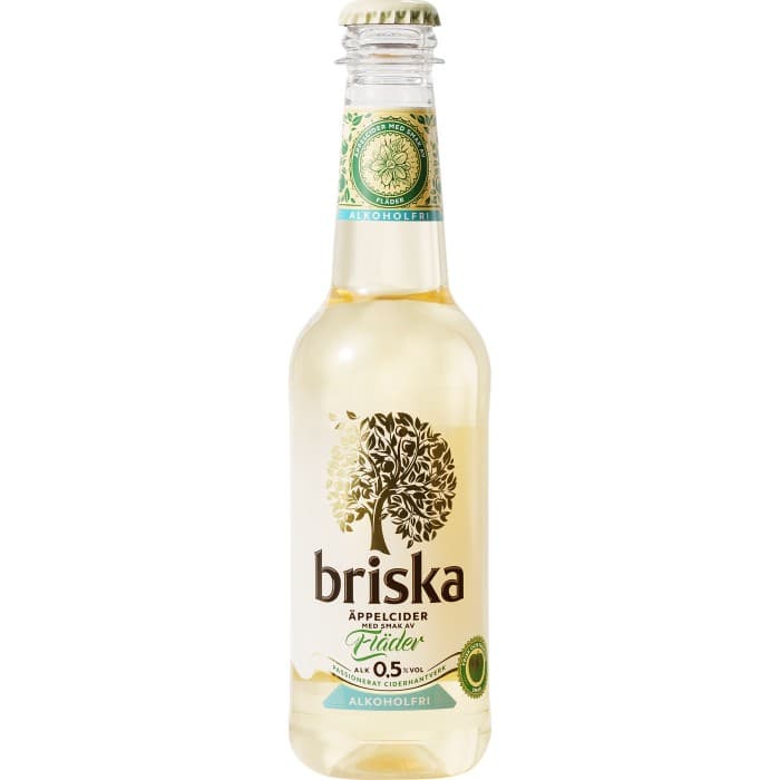 Briska Cider Alkoholfri 0,5% Fläder PET 33cl