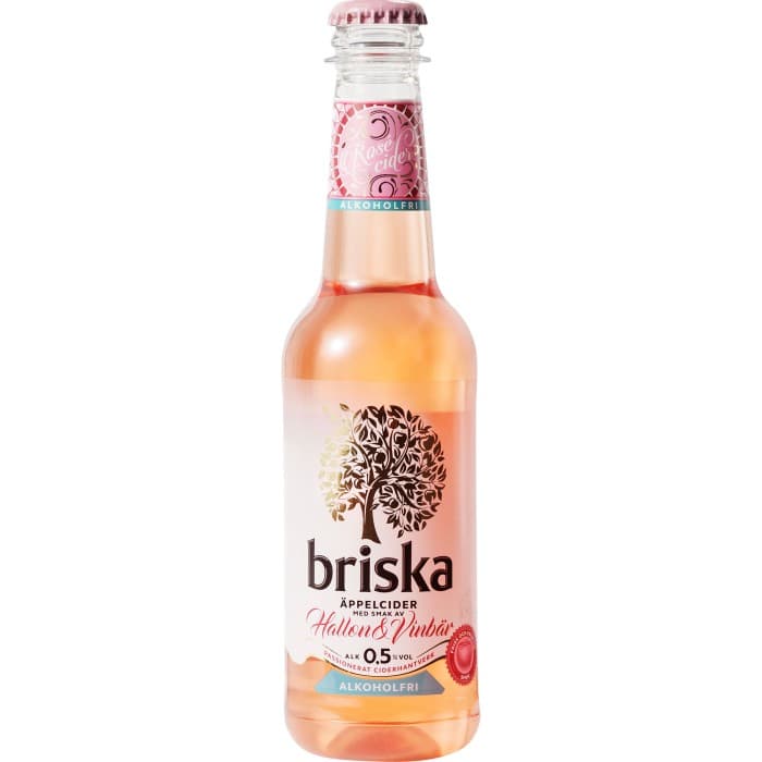 Briska Rosécider Alkoholfri 0,5% Hallon & Vinbär PET 33cl