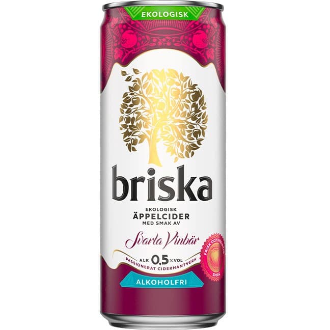Briska Svarta Vinbär 0,5% Eko 33cl – från Briska – 9 kr – hos Delitea