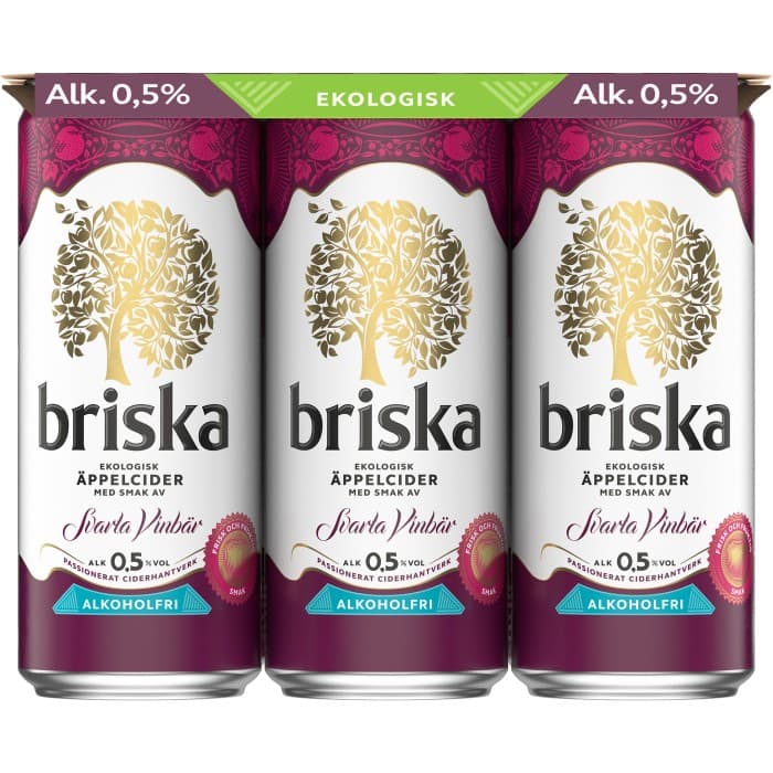 Briska Svarta Vinbär 0,5% Eko 6x33cl
