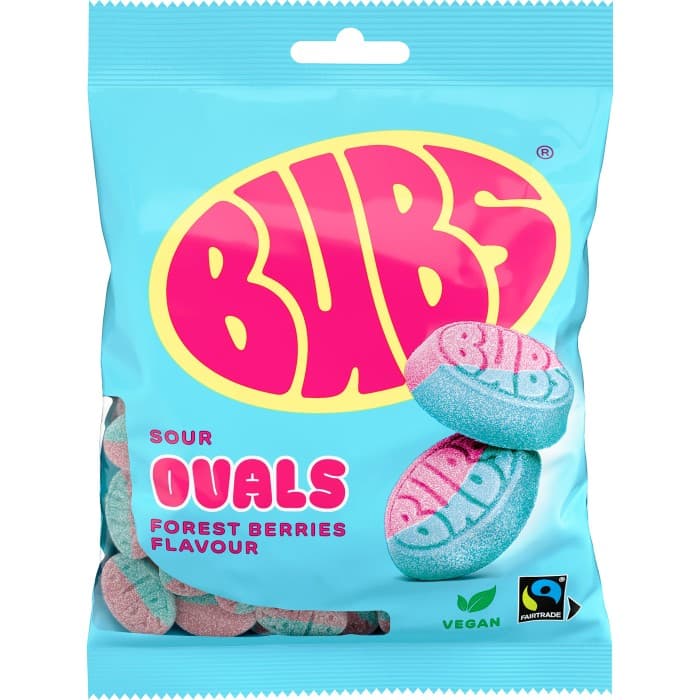 Bubs Goody Sour Ovals Raspberry/Blueberry 90g