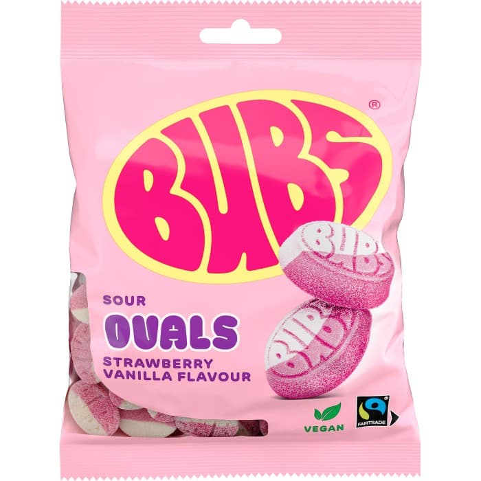 BUBS Godis Strawberry Vanilla OVALS 90g