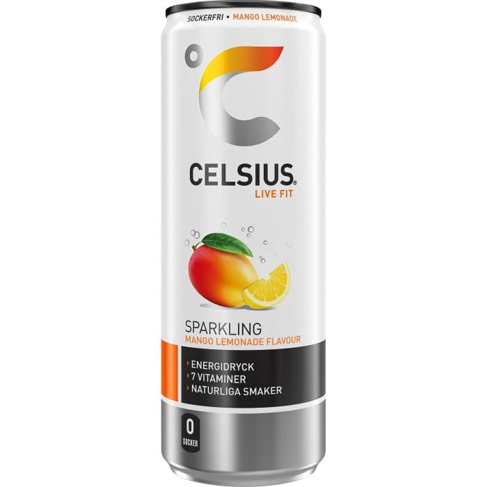Celsius Mango Lemonade Energidryck 35,5cl – från Celsius – 24 kr – hos Delitea